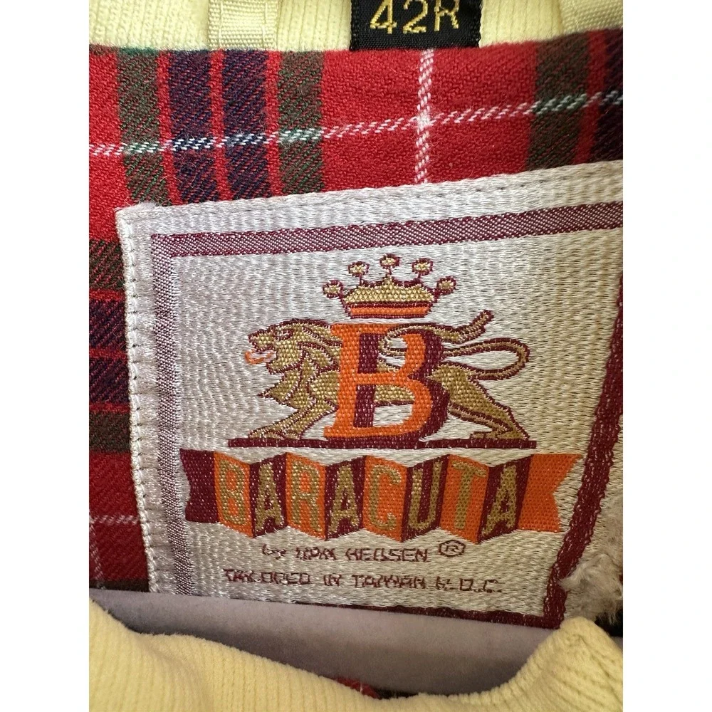 Vintage Baracuta‎ Men's G9 Harrington Jacket Classic Yellow Plaid Lined Sz 42R М